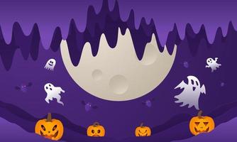 fundo de halloween para uma festa e venda no banner de halloween night.happy halloween. vetor