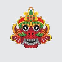 cultura étnica balinase barong ilustração do diabo vetor