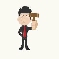 personagem de ilustração advogados profissionais trabalhadores judiciais, emoções de desenho animado de lei vetor