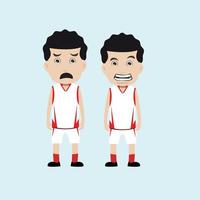 conjunto de design de personagens jogador de basquete esportista estilo de design plano ilustração vetorial mínima vetor