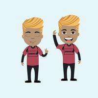 design de personagens definido locutor ou disco jokey man estilo de design plano ilustração vetorial mínima vetor