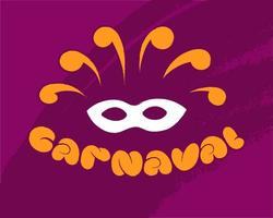 carnaval letras coloridas máscara festa férias elementos clima festivo. ilustração vetorial vetor