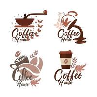 vetor de design de logotipo de casa de café