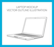 ilustração de contorno de vetor de maquete de laptop