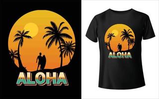 design de camiseta aloha design gráfico de camiseta de verão aloha, estampa tropical, ilustração vetorial