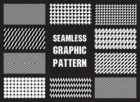 conjunto de vetores de padrão gráfico perfeito de estilo urbano preto e branco legal