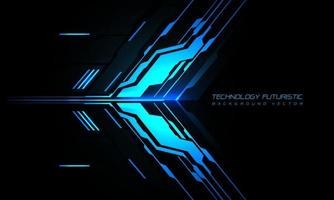 direção de tecnologia geométrica de seta cibernética azul abstrata em design preto moderno vetor de fundo criativo futurista