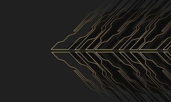 tecnologia futurista de seta cibernética de linha de ouro abstrata com vetor de fundo criativo moderno de design de espaço em branco