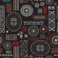 Africano arte decoração padrão tribal formas geométricas fundo sem emenda. vetor