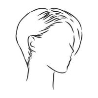 desenho vetorial de penteado feminino vetor