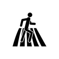 vetor de ícone de faixa de pedestres. travessia para pedestres. modelo plano simples
