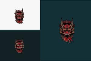 design de mascote de ilustração vetorial de diabo vermelho vetor