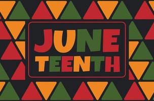 design de banner ajuneteenth em padrão sem emenda com triângulos em cores tradicionais africanas - preto, vermelho, amarelo, verde. design de fundo africano minimalista vetorial vetor