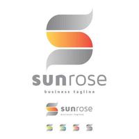 design do logotipo da marca corporativa da rosa do sol