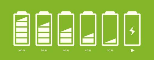 conjunto de vetores de símbolos de bateria