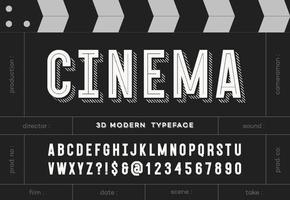 tipo de letra moderno cinema 3d vetor