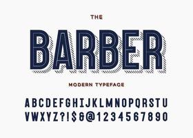 fonte de barbeiro. alfabeto tipografia moderna tipografia sem serifa