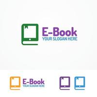 conjunto de logotipo de e-book isolado no fundo branco vetor