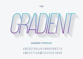 tipografia na moda de fonte gradiente vetorial vetor
