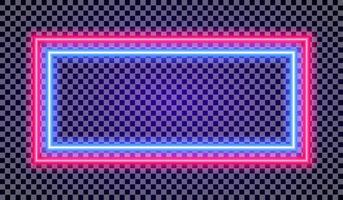 estilo colorido de quadro horizontal neon em fundo transparente vetor