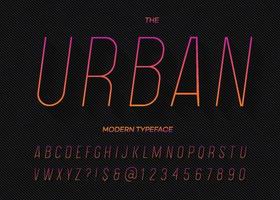 estilo gradiente de tipo de letra inclinado dinâmico moderno urbano vetor