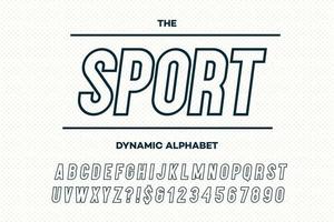 vetor esporte dinâmico alfabeto inclinado estilo sans serif