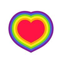 coração colorido do arco-íris das cores da bandeira do orgulho lgbtq vetor