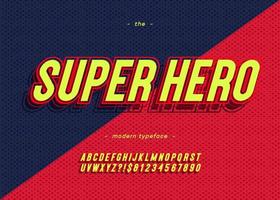 vetor fonte de super-herói em negrito tipografia na moda estilo colorido