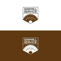 conjunto de logotipo de serviço de serraria isolado no fundo para serviço de carpintaria vetor