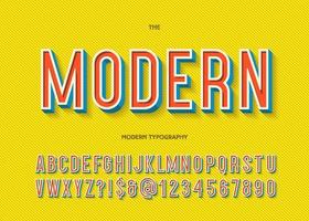 vector fonte moderna tipografia 3d estilo colorido para cartaz de festa
