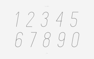 número de vetor definido tipografia moderna de estilo fino