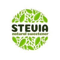 stevia deixa distintivo isolado no fundo branco vetor