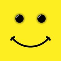 sorriso emoticon em fundo amarelo vetor