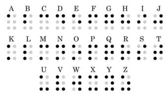 Braille é um sistema de escrita tátil. vetor
