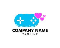 design de logotipo de jogo de amor vetor