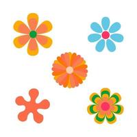 ilustração isolada de vetor de flor de margarida hippie colorida