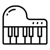 ícone de linha de vetor de piano, ícone de escola e educação