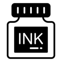 ícone de glifo de vetor de tinteiro, ícone de escola e educação