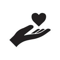 vetor de ícone de coração com a mão. adequado para símbolo de presente, surpresa, carinho. estilo de ícone sólido. design simples editável. design ilustração simples