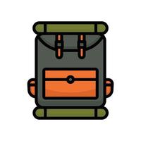 vetor de ícone de saco de acampamento. bolsa, acampamento. estilo de ícone de linha preenchida. design simples editável. design ilustração simples