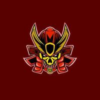 logotipo samurai esport em vermelho. vetor