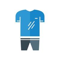 vetor de ícone de uniforme esportivo. adequado para símbolo de futebol, esporte. estilo de ícone plano. design simples editável. design ilustração simples