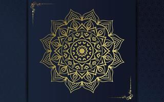 fundo de mandala de luxo com arabesco dourado padrão árabe islâmico estilo oriental. mandala decorativa para impressão, pôster, capa, folheto, panfleto, banner.