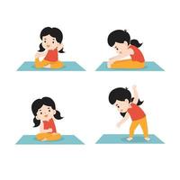 conceito de ioga de pose de meditação infantil vetor