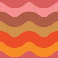 padrão sem emenda de onda retrô abstrato dos anos 70 em rosa, vermelho, laranja e marrom. para fundos têxteis, pôster e papel de parede