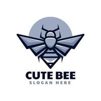 estilo de mascote simples de abelha fofa de logotipo vetor