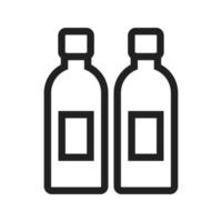 ícone de linha de duas garrafas vetor
