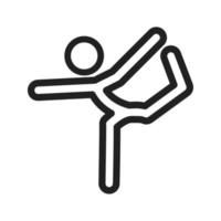 ícone de linha de pose de ioga ii vetor