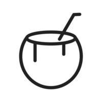 ícone de linha de bebida de coco vetor
