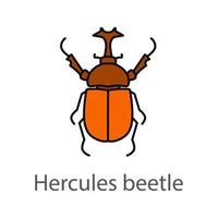 ícone de cor de besouro de hércules. inseto. dinastias. ilustração vetorial isolada vetor